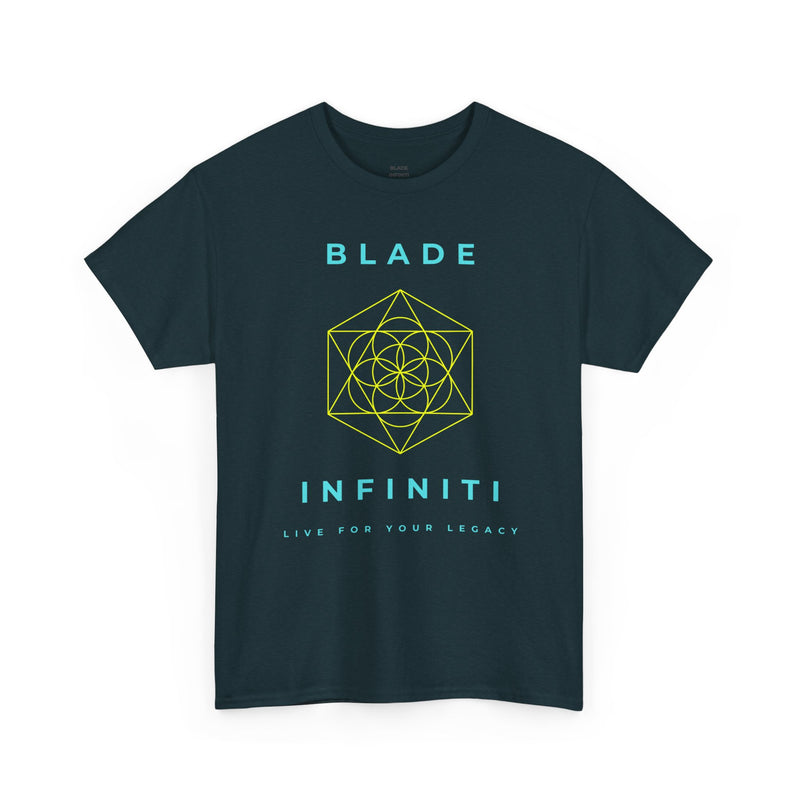 Geometric Azteca Essential Aqua/Neon Green T-Shirt