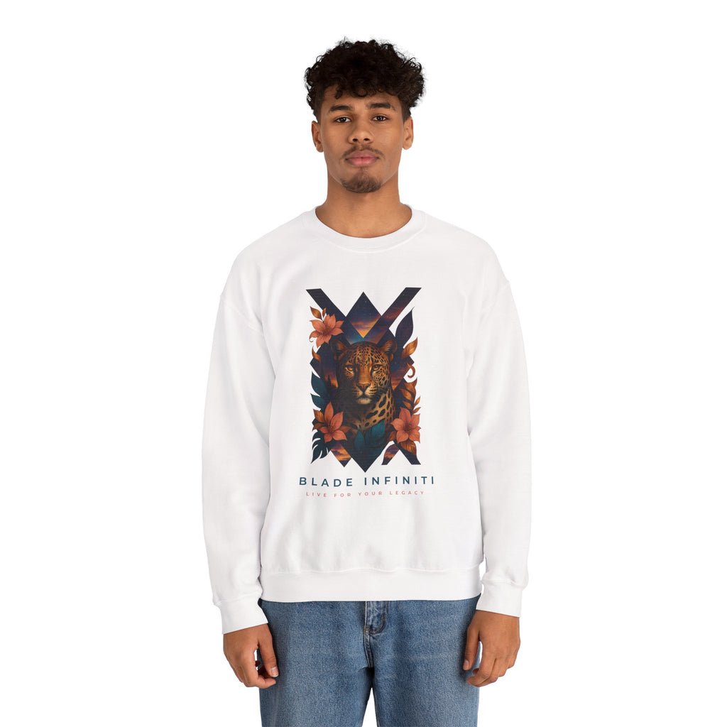 Galactic Jungle Leopard Unisex Crewneck Sweater