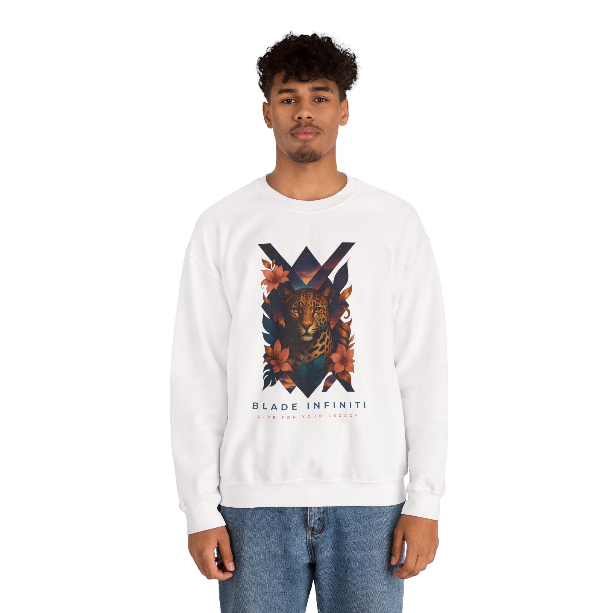Galactic Jungle Leopard Unisex Crewneck Sweater