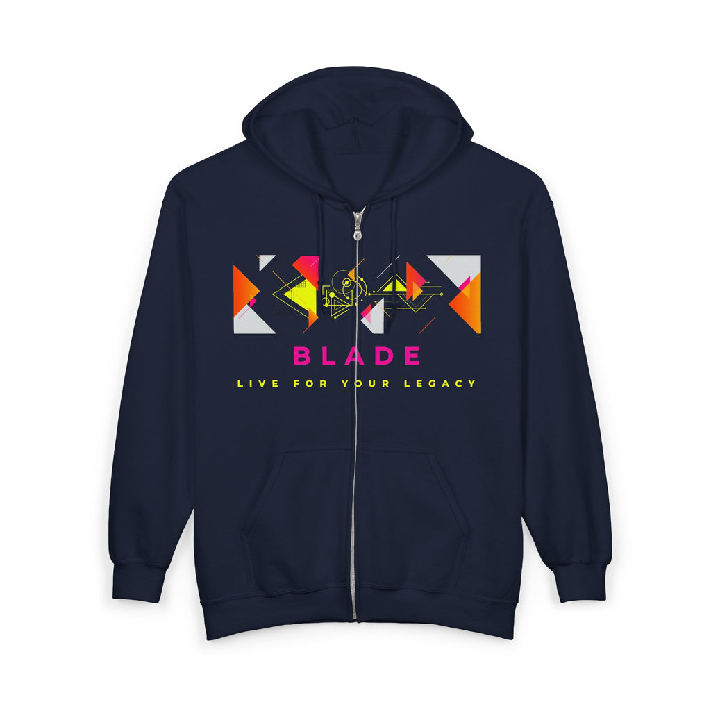 Geometric Odyssey Pink/Green Zip Hoodie