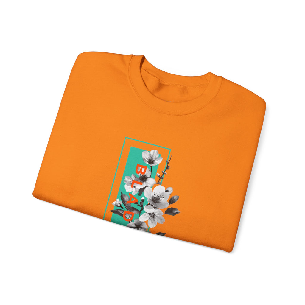 Bloom Bae Teal/Orange Floral Unisex Crewneck Sweater
