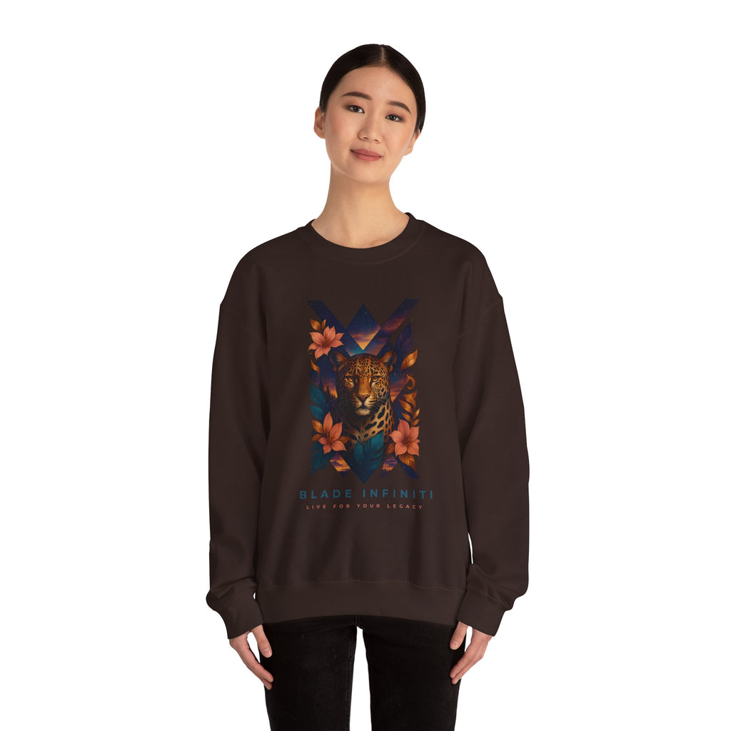 Galactic Jungle Leopard Unisex Crewneck Sweater