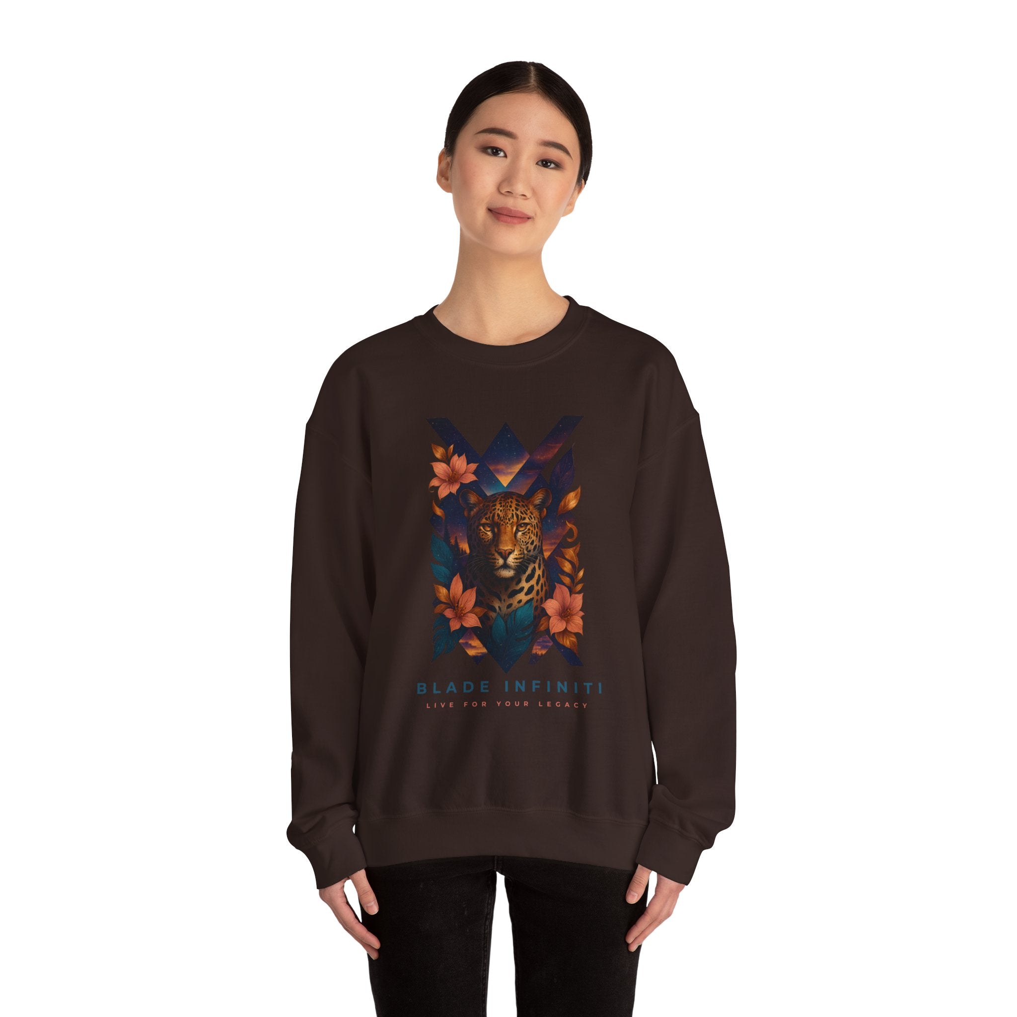 Galactic Jungle Leopard Unisex Crewneck Sweater