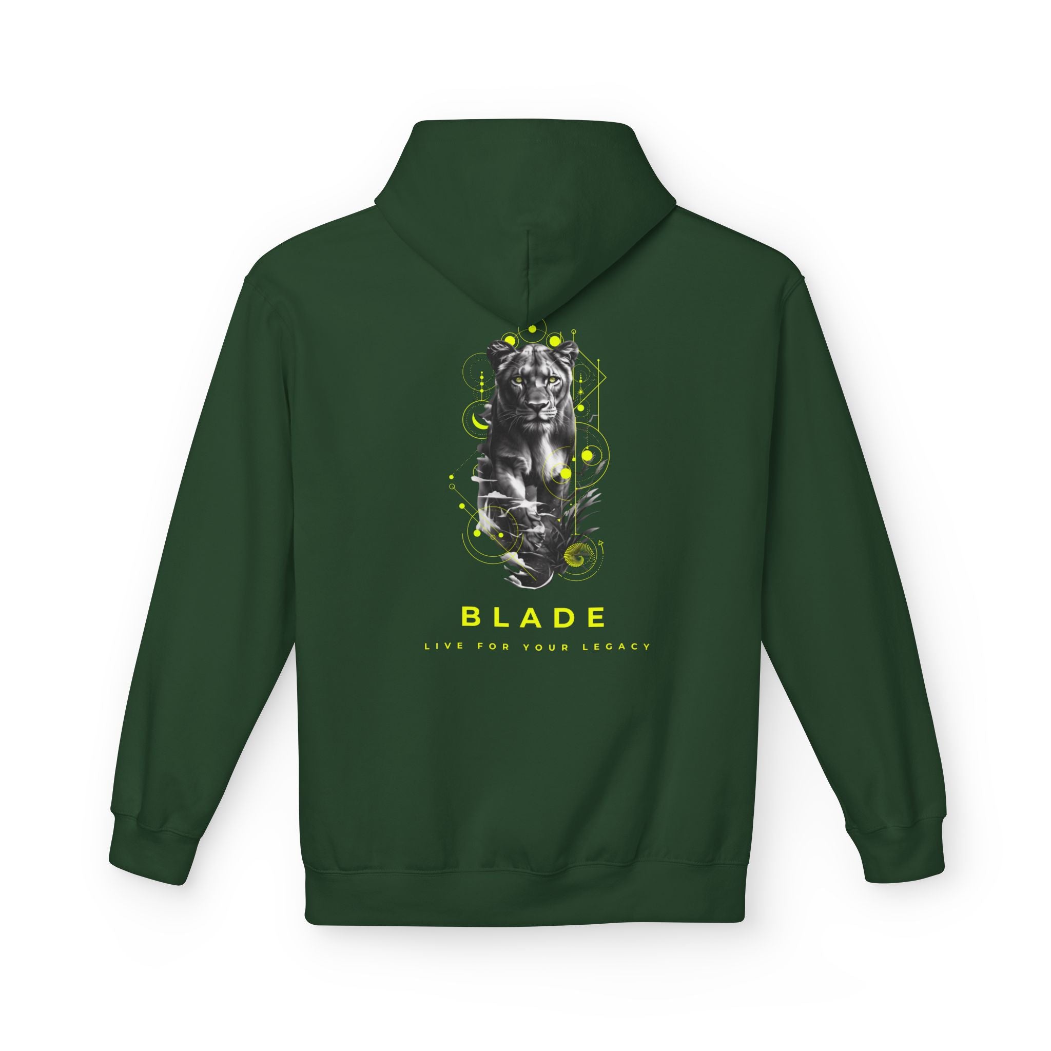 Geometric Reign Neon Green TX Panther Hoodie