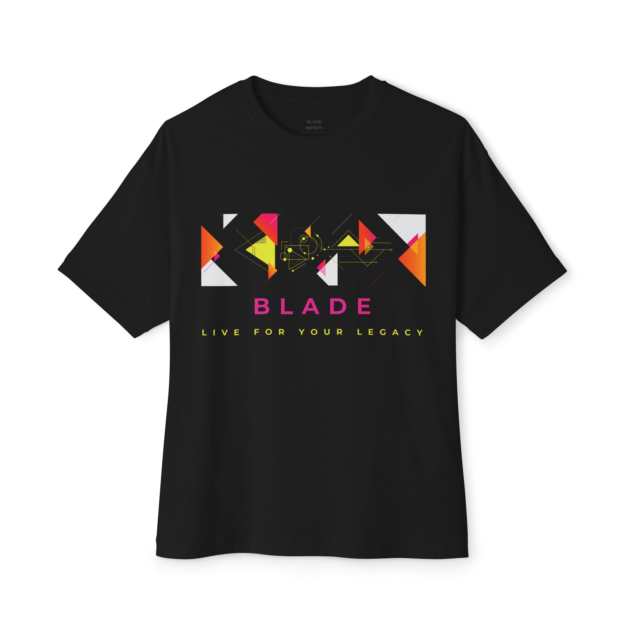 Geometric Odyssey Pink/Green Oversized Boxy T-Shirt