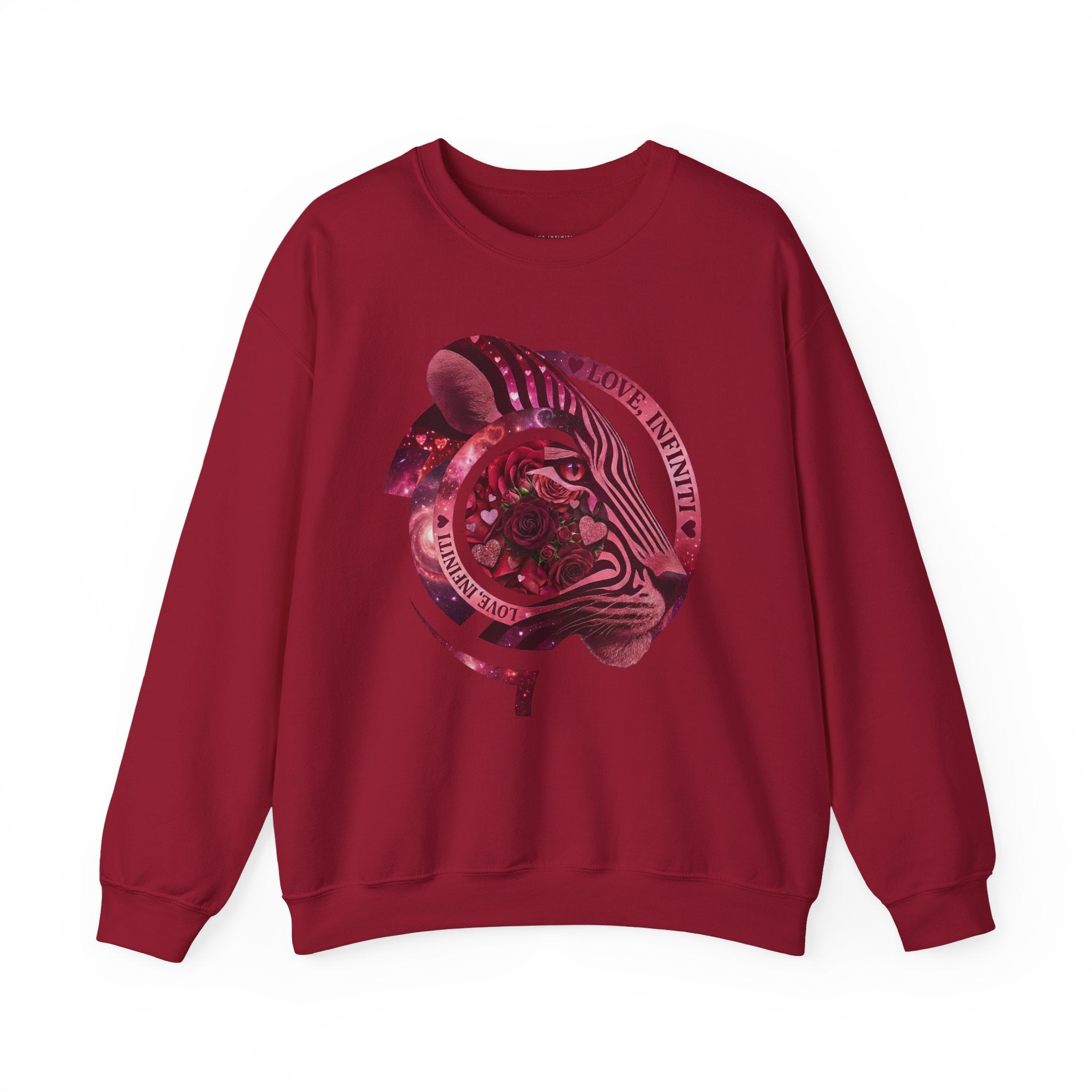 Safari Bloom Tiger Love, Infiniti Unisex Crewneck Sweatshirt/Sweater
