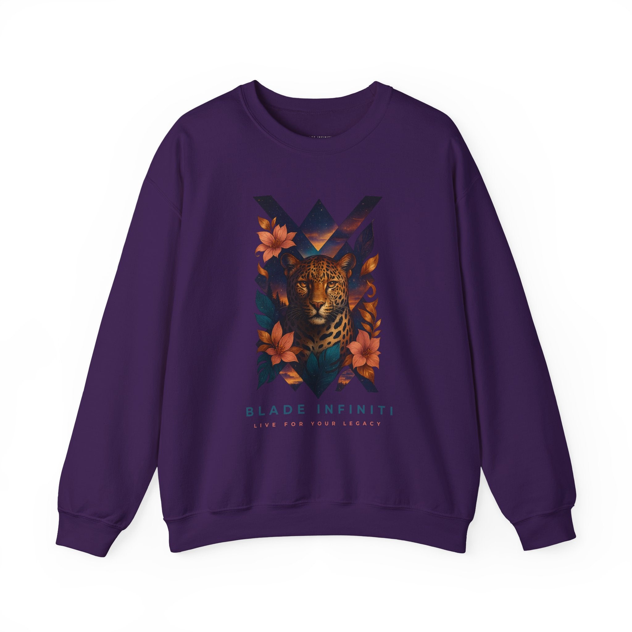 Galactic Jungle Leopard Unisex Crewneck Sweater