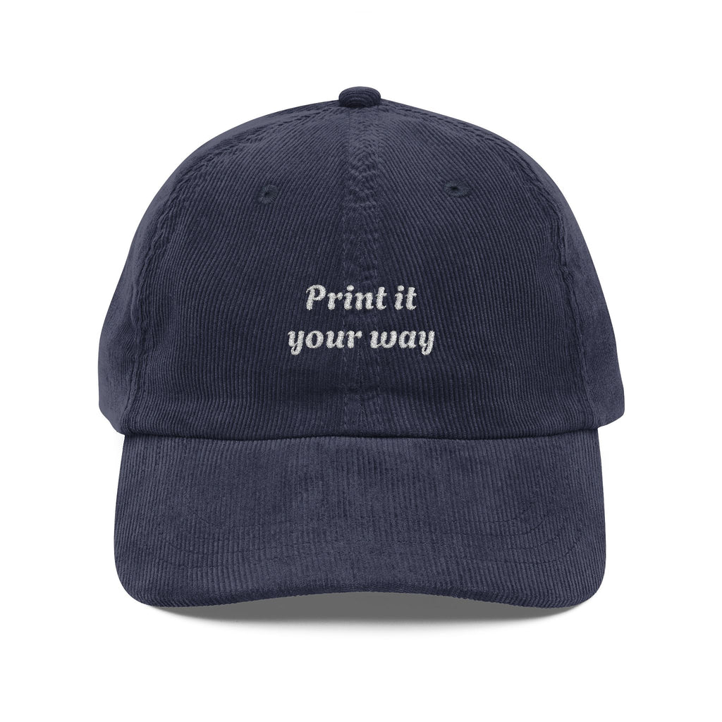 Father's Day Personalized Vintage Corduroy Hat/Cap (Embroidered)