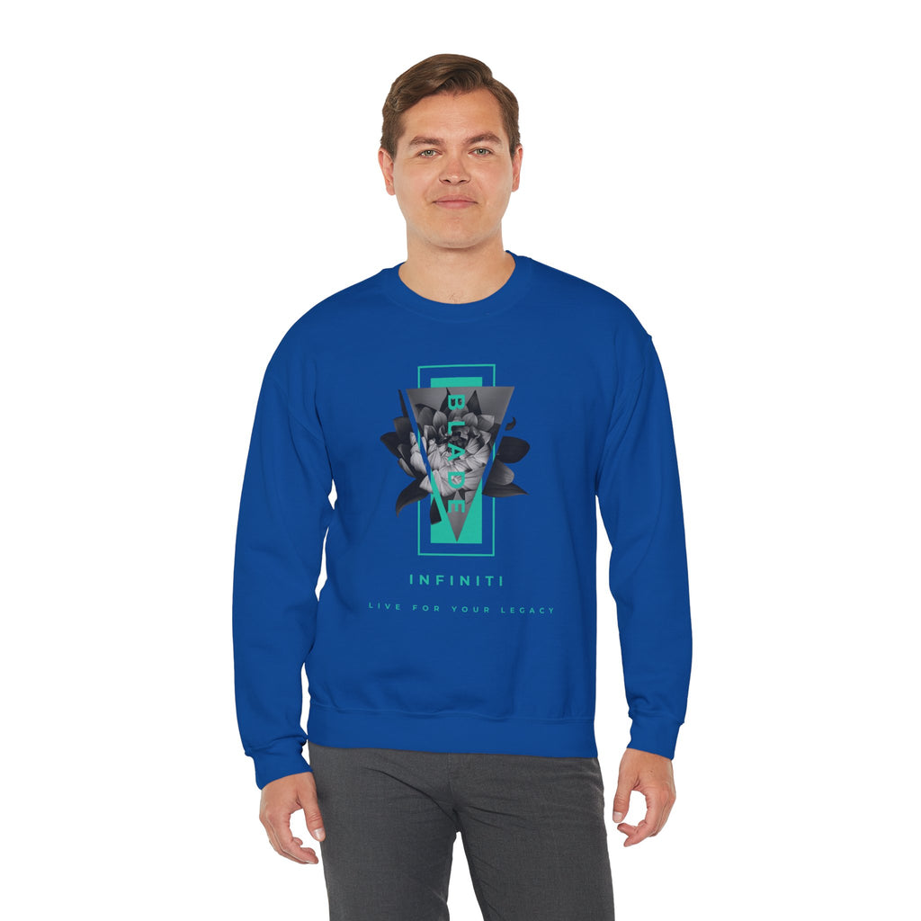 Flora Essence Teal Floral Unisex Crewneck Sweater
