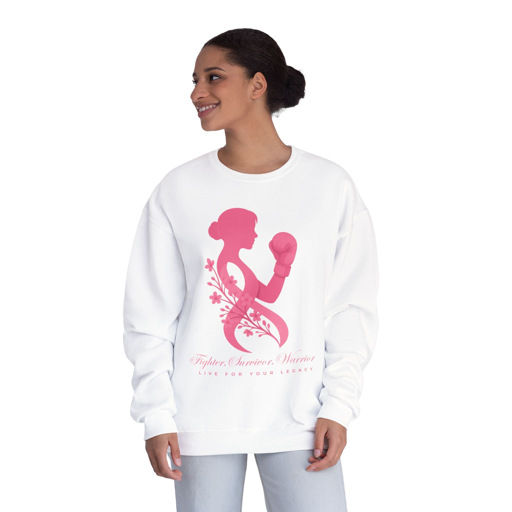 Fighter. Survivor. Warrior | Breast Cancer Sweatshirt/Sweater