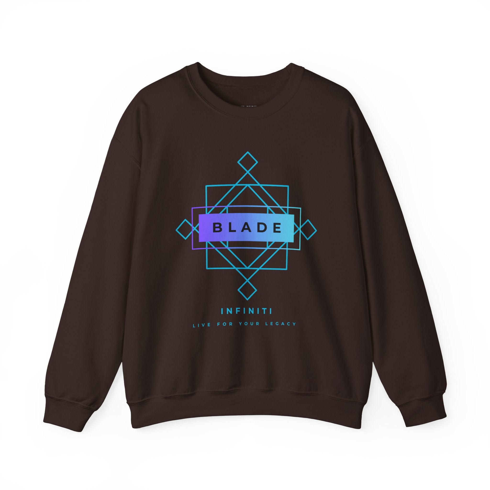 Geometric Infiniti Aqua/Purple Ombre Unisex Crewneck Sweater