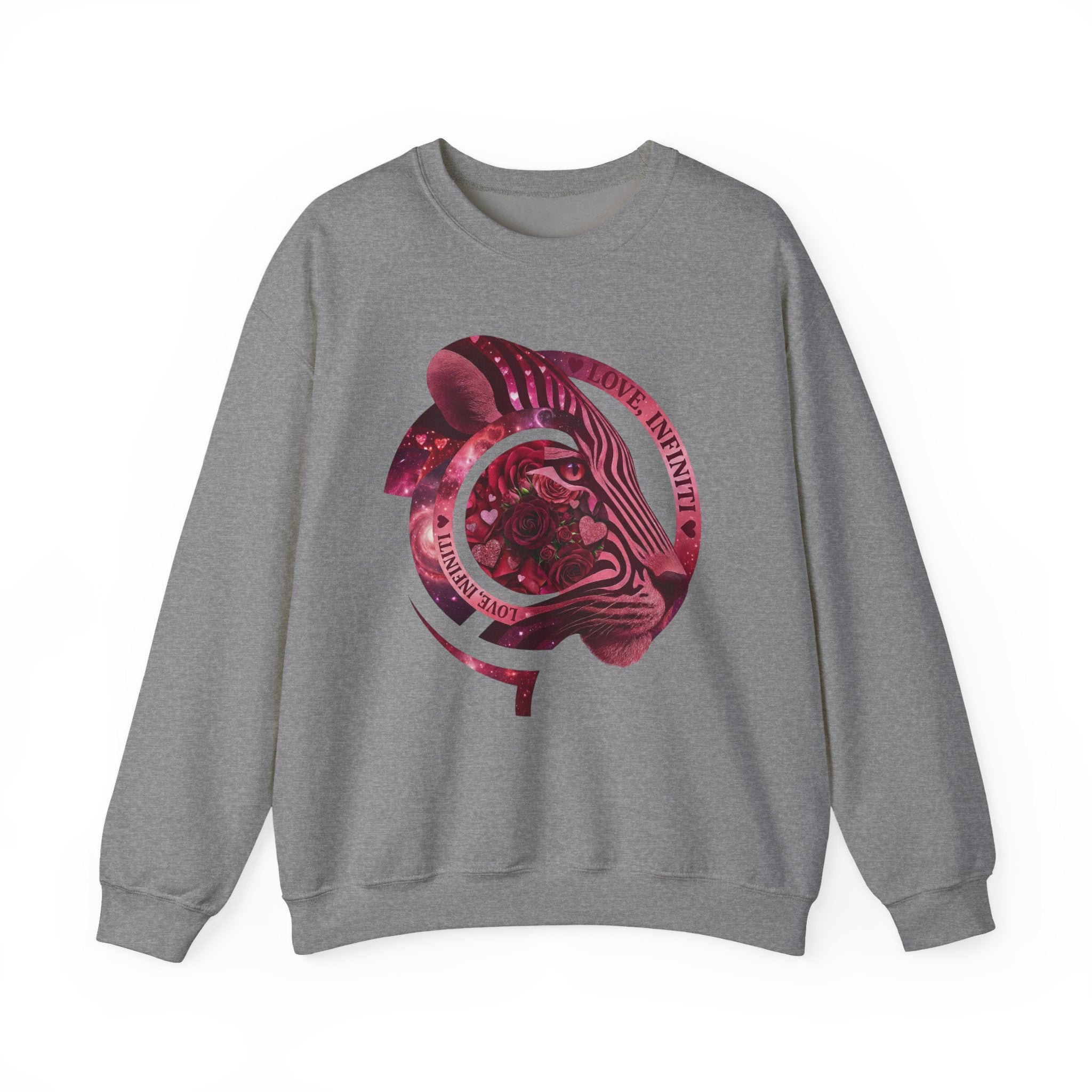 Safari Bloom Tiger Love, Infiniti Unisex Crewneck Sweatshirt/Sweater