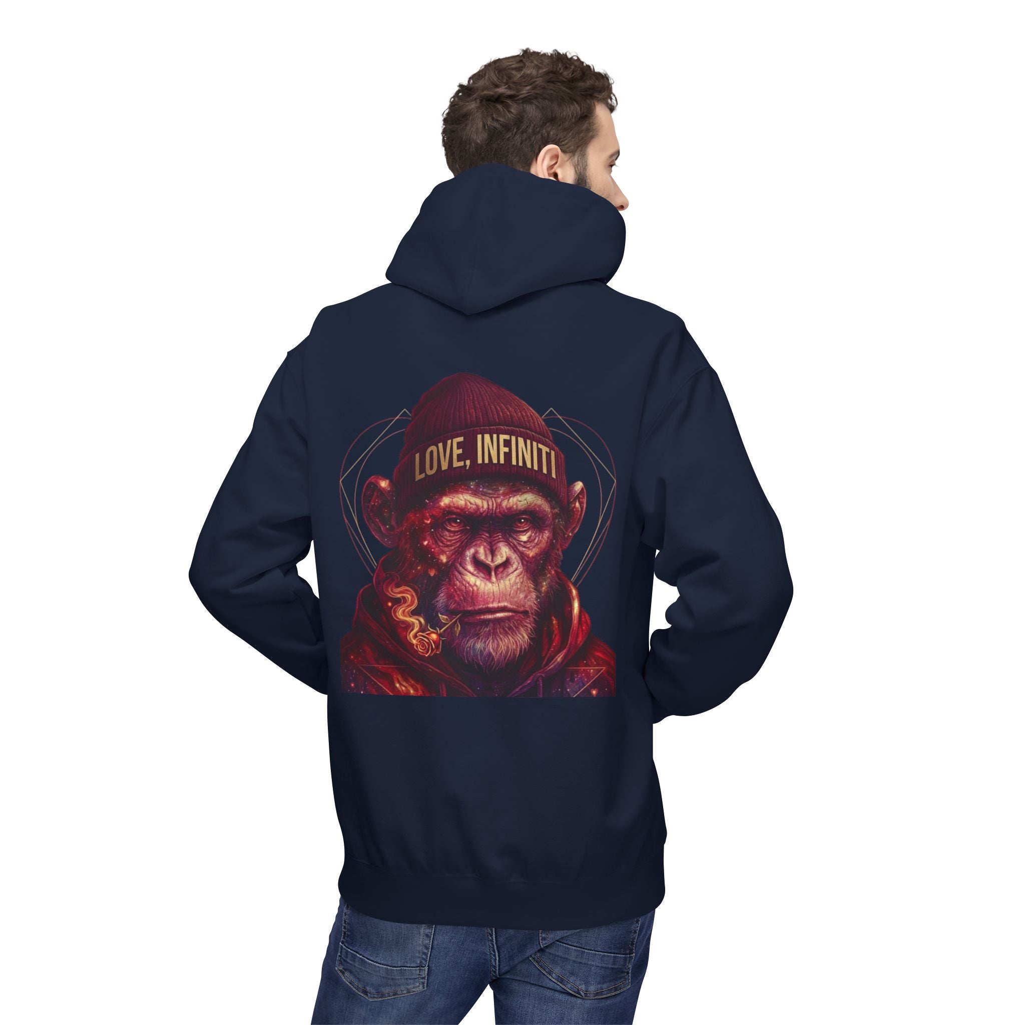 Weed/Rose Galactic Monkey - Love, Infiniti Hoodie