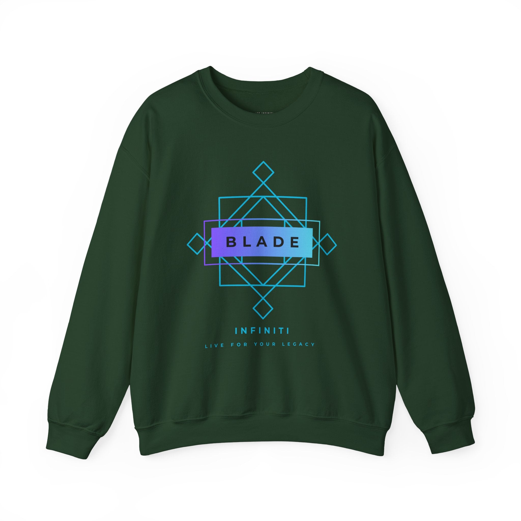 Geometric Infiniti Aqua/Purple Ombre Unisex Crewneck Sweater