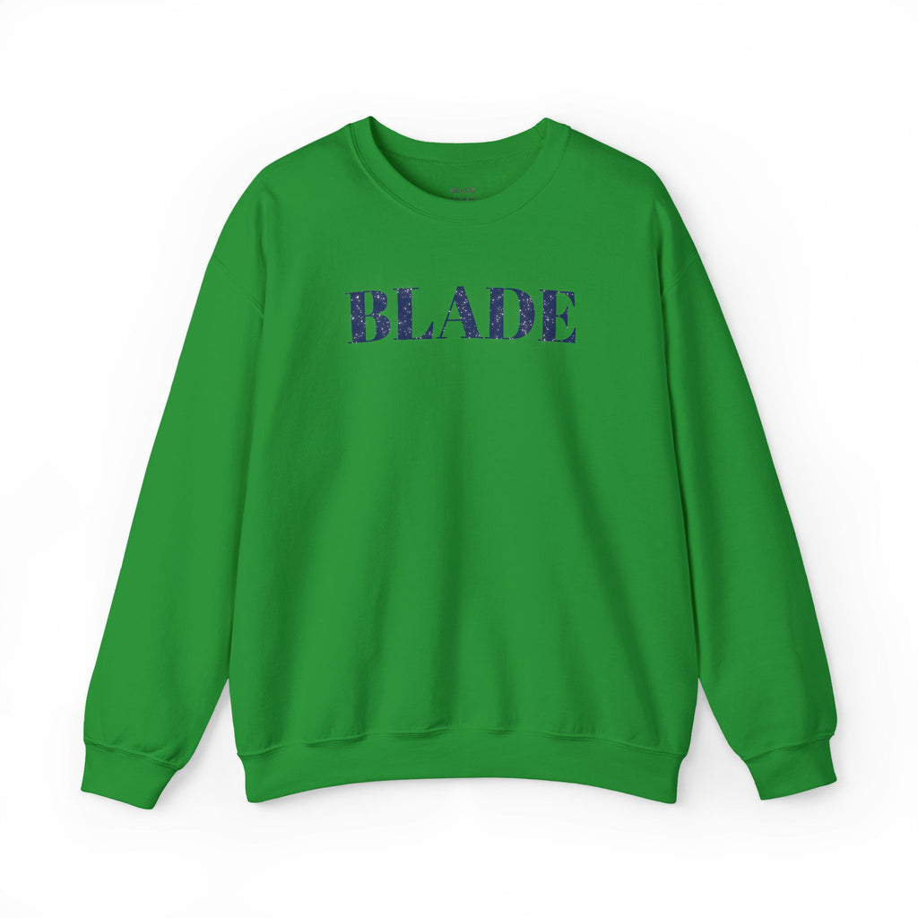 Blade Minimal Blue Sparkle Crewneck Sweater