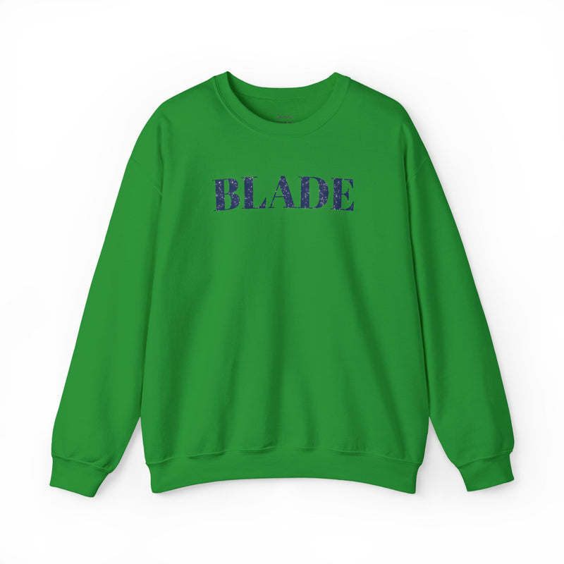Blade Minimal Blue Sparkle Crewneck Sweater