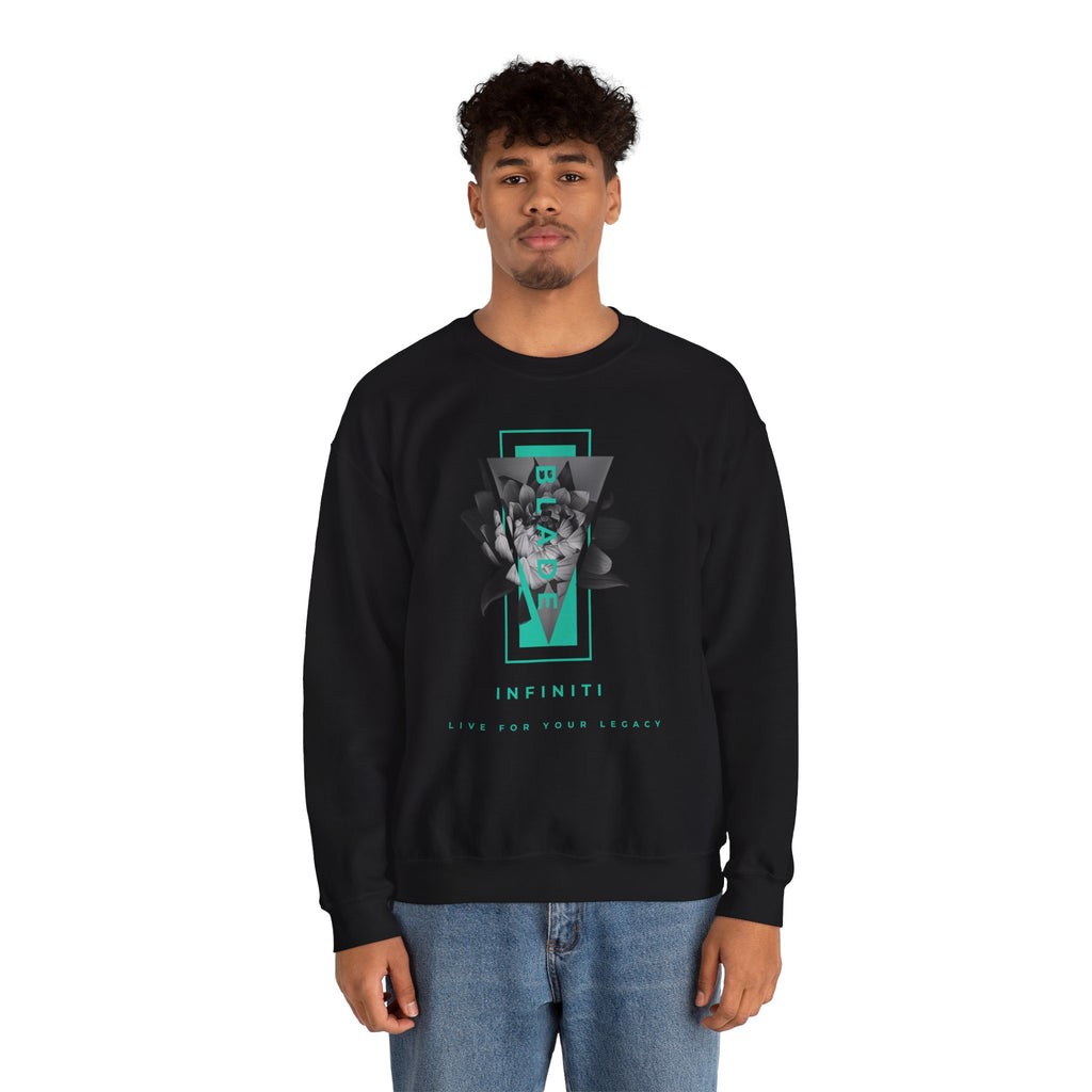 Flora Essence Teal Floral Unisex Crewneck Sweater