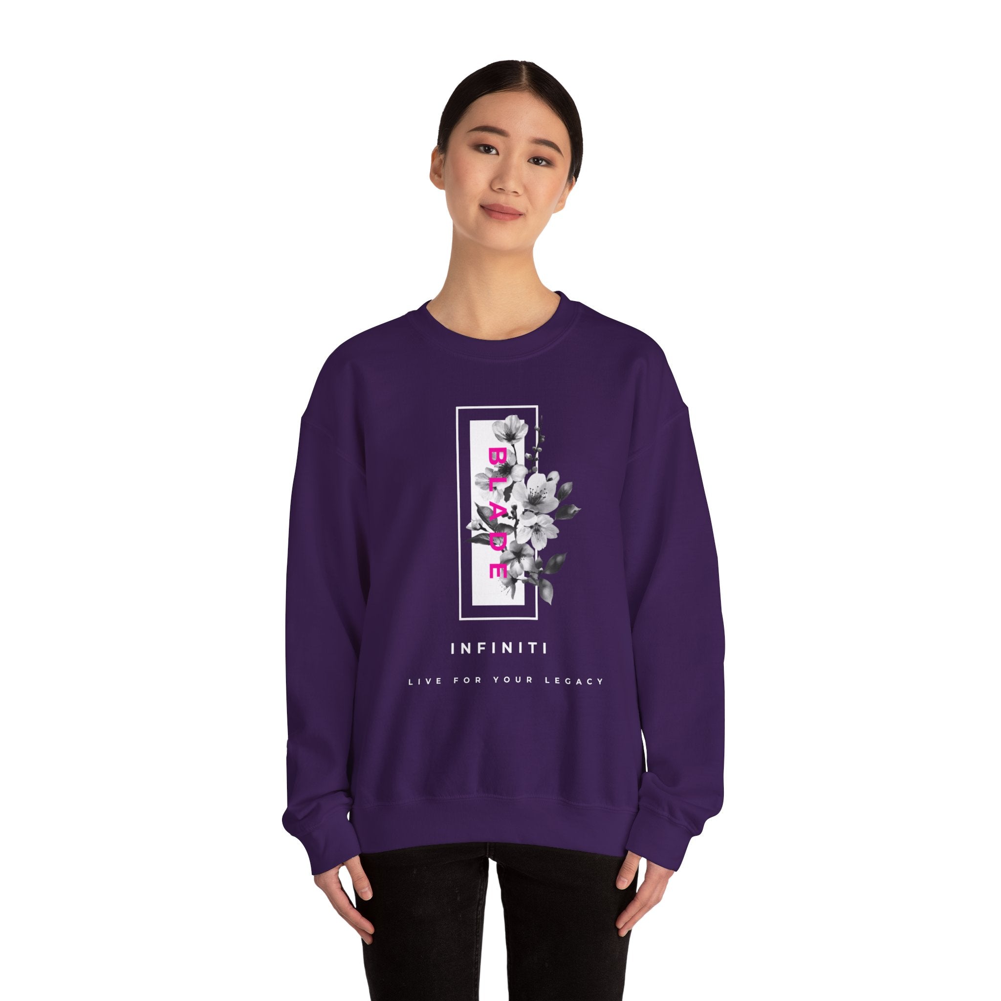 Bloom Bae Deep Pink Floral Unisex Crewneck Sweater