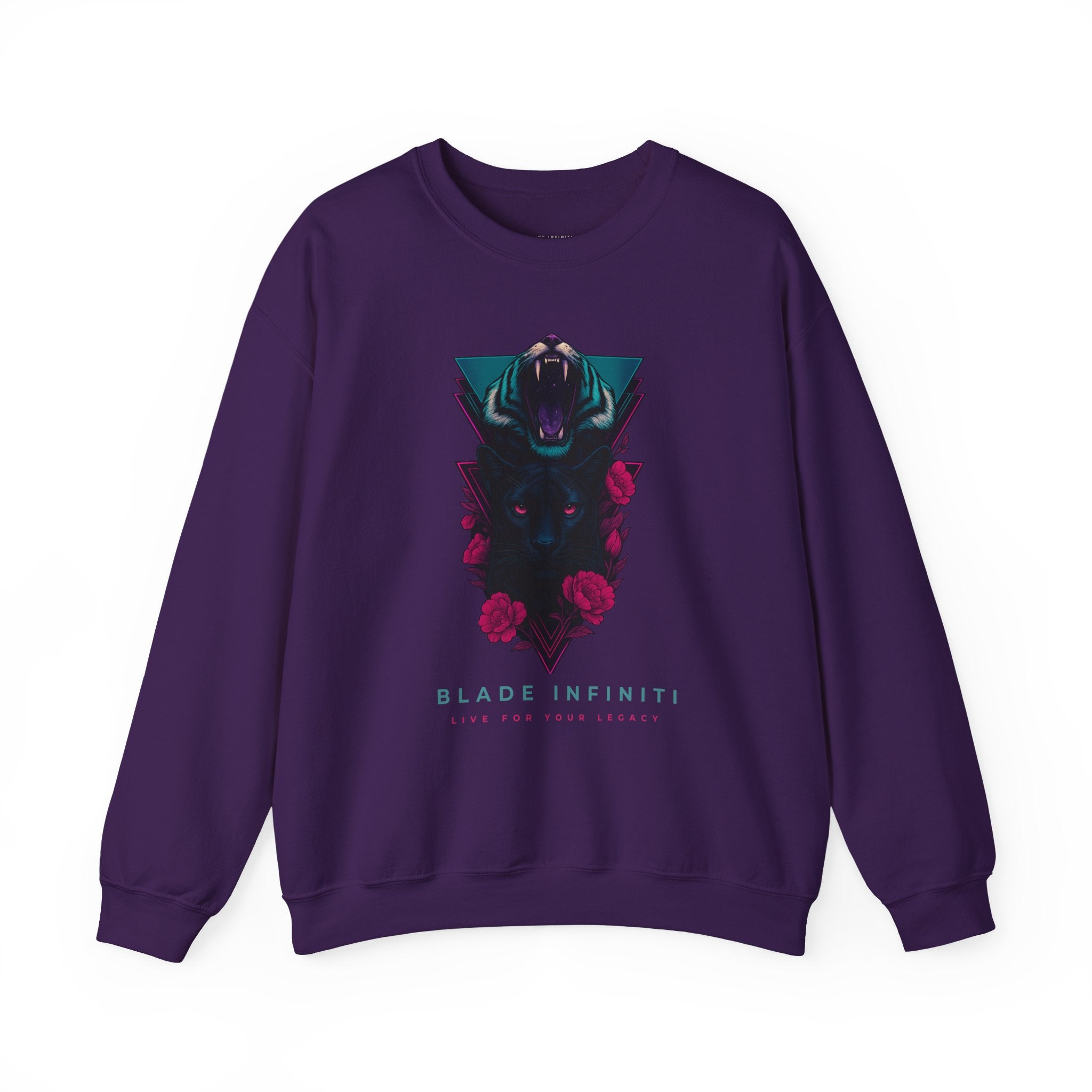 Midnight Galactic Jungle Tiger Legacy Unisex Crewneck Sweater