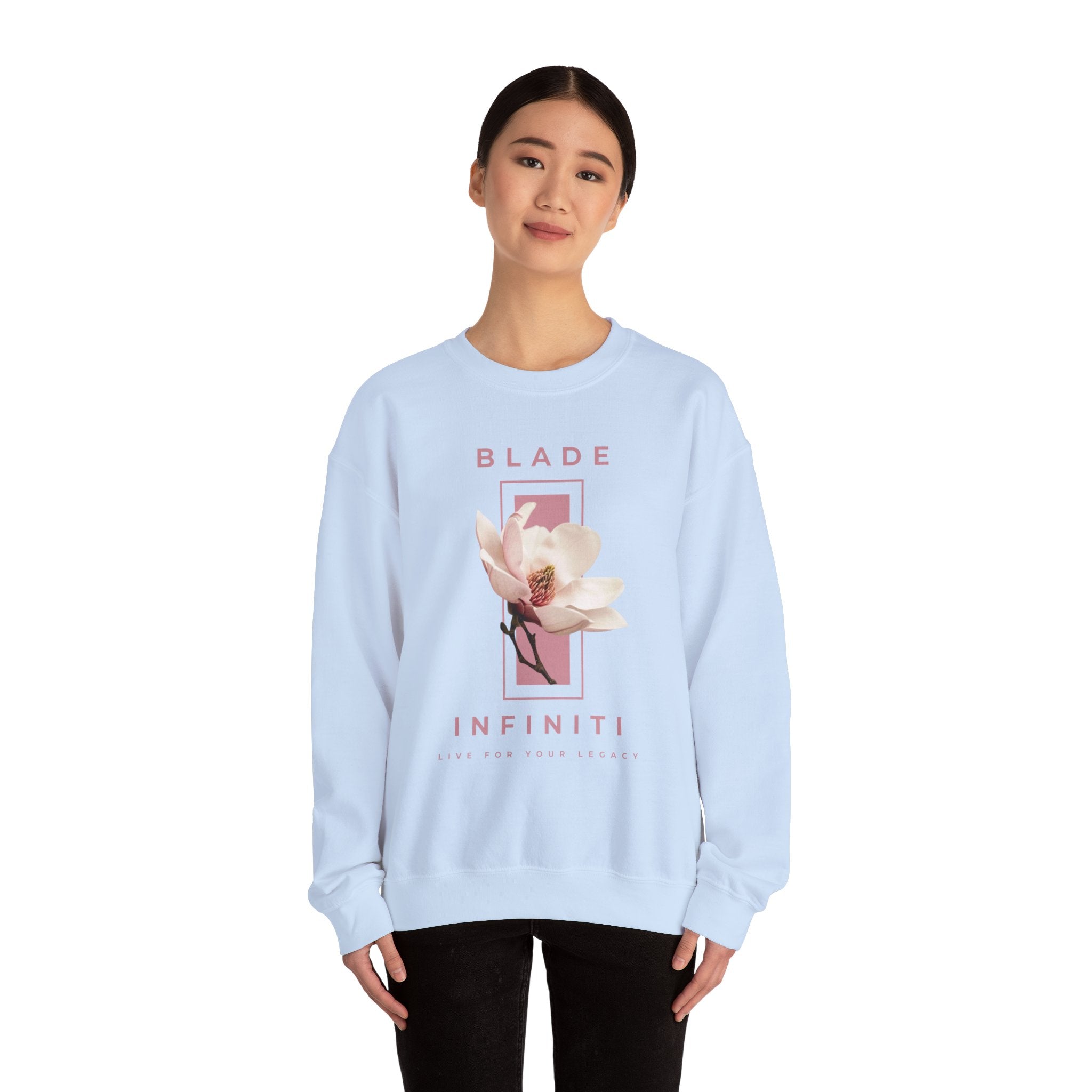 Essence of Infiniti Pink/Cream Floral Crewneck Sweater