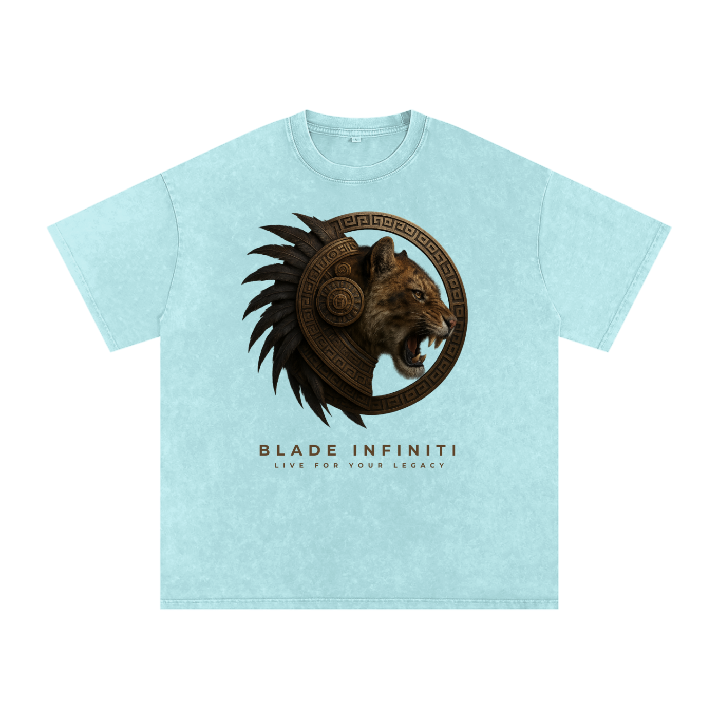 Aztec Tiger Washed Oversized Cotton T-Shirt