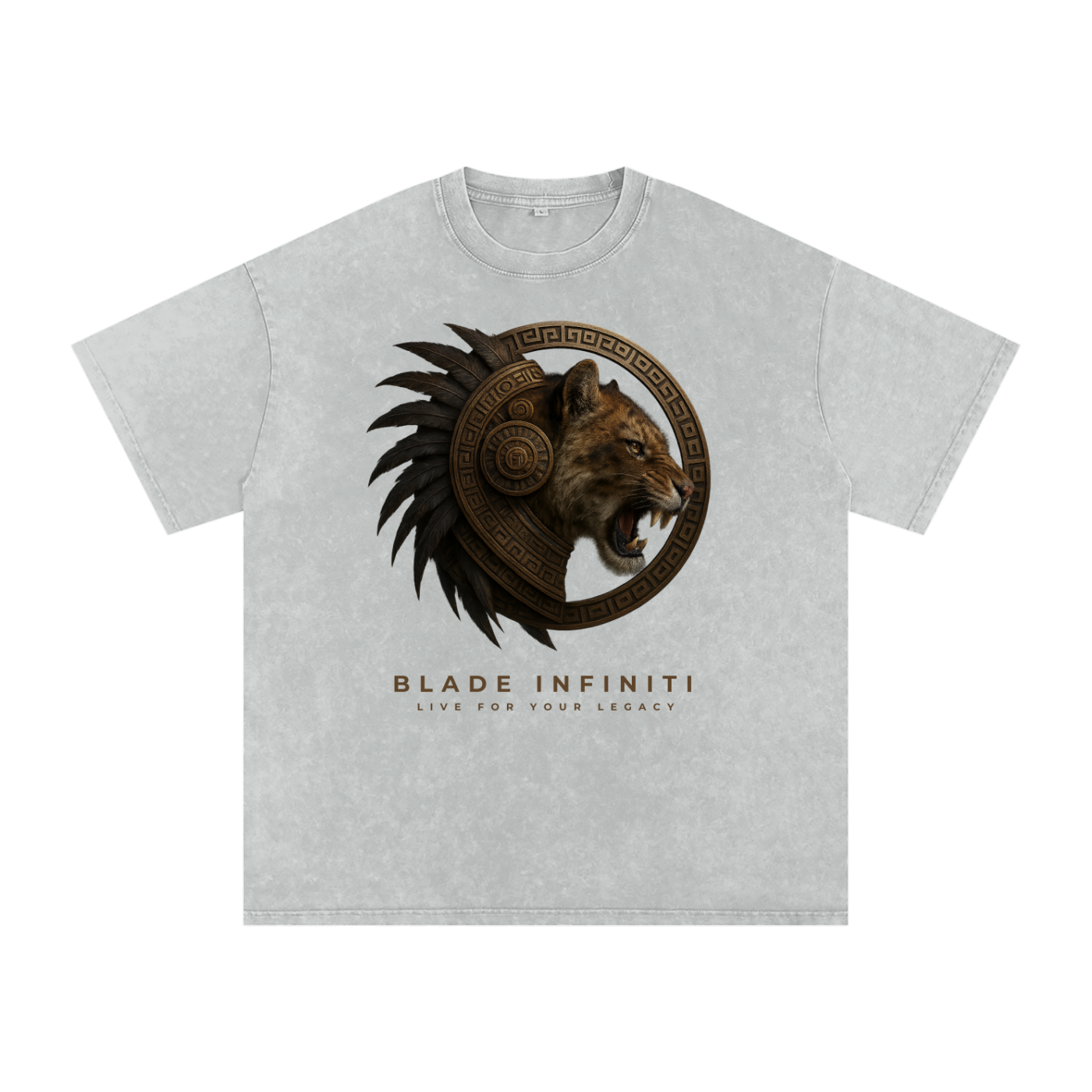 Aztec Tiger Washed Oversized Cotton T-Shirt