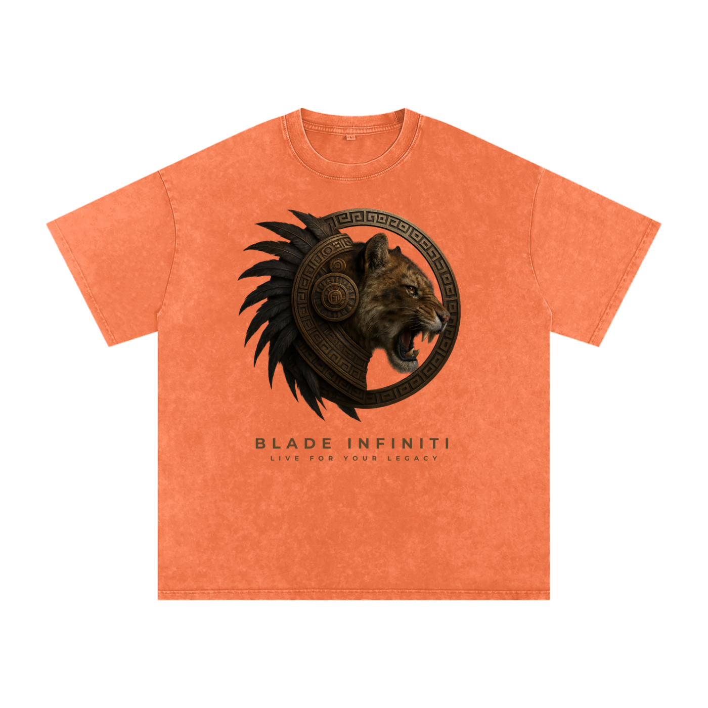 Aztec Tiger Washed Oversized Cotton T-Shirt